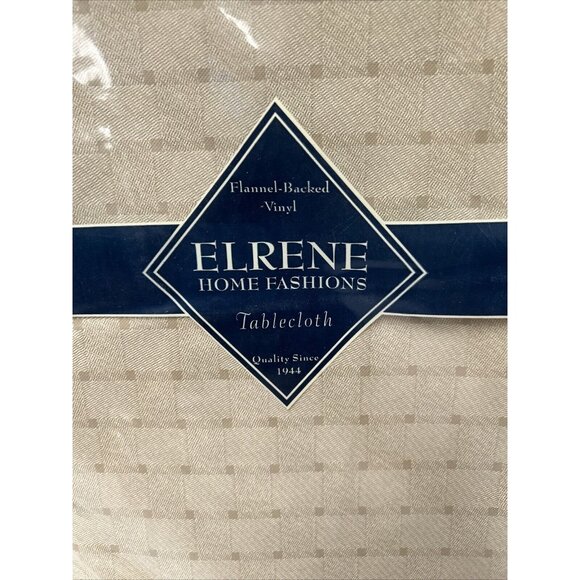 Elrene Home Fashions Tablecloth Flannel-backed Vinyl 70” Round - Picture 2 of 4